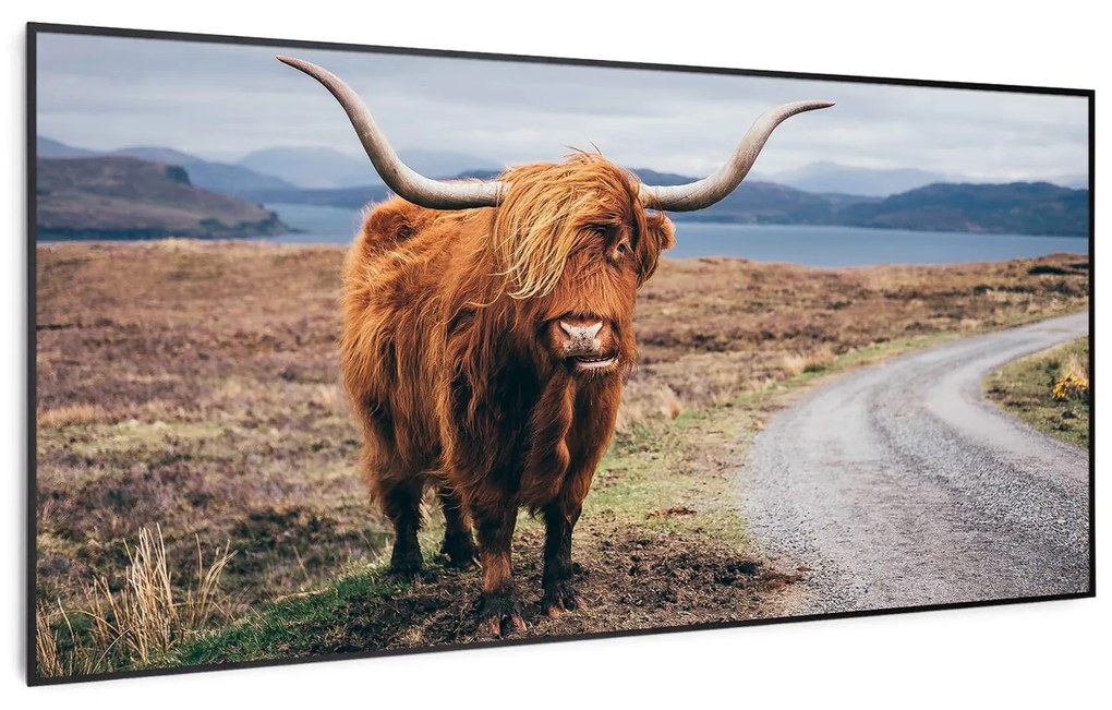 Klarstein Wonderwall Air Art Smart, infravörös hősugárzó, 120 x 60 cm, 700 W, tehén