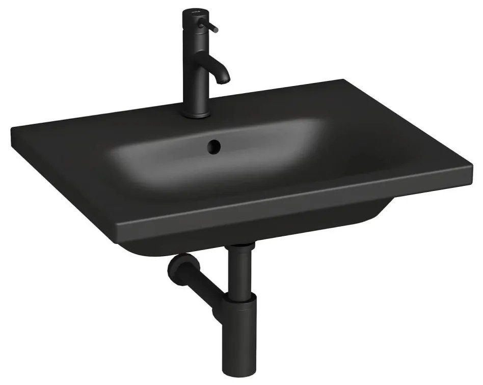 JIKA H8127137161041 - MIO 60x45 cm kerámia falra szerelhető mosdó, matt fekete H8127137161041