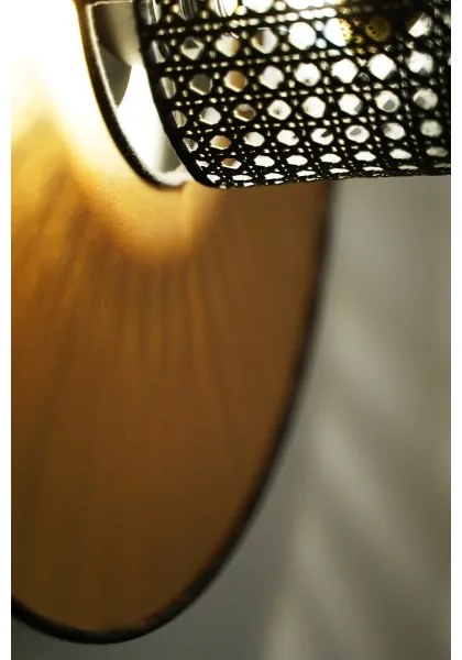 Duolla - Fali lámpa TOKYO RATTAN 1xE27/15W/230V átm. 50 cm arany/fekete
