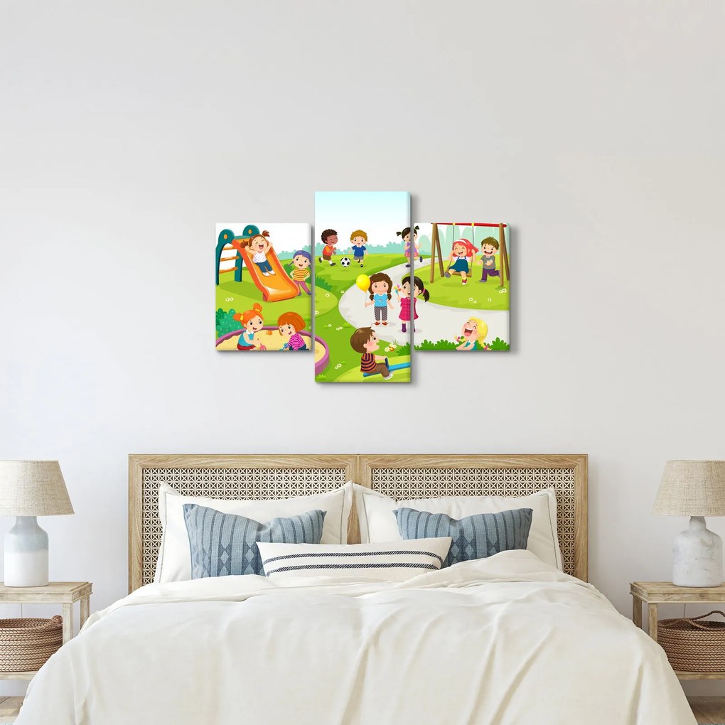 Kép a gyermekek szórakozásáról a homokozóban (90x60 cm)