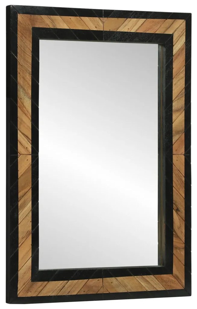 Tükör tükörrel Fekete és Barna 70 x 2 x 70 cm Tömör Fa Akácia