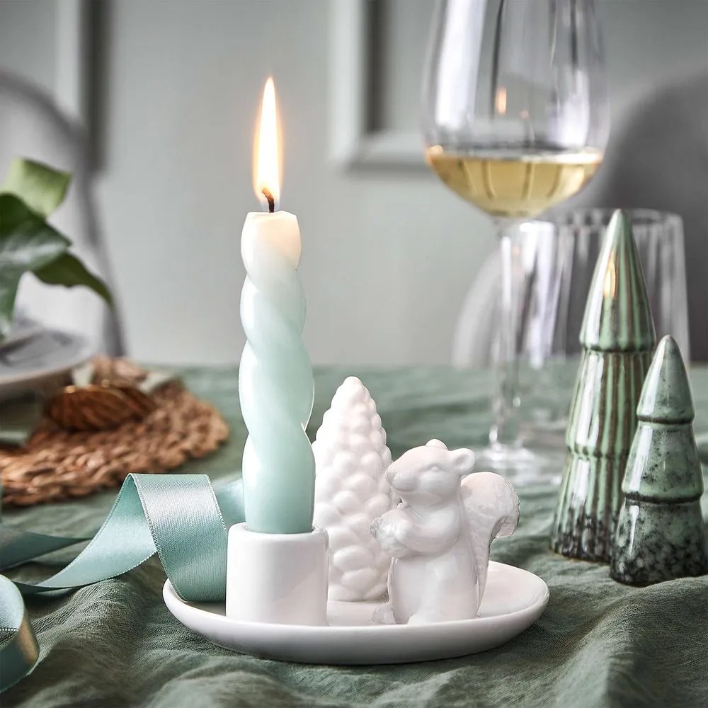 SYLVAN SPIRIT porcelán gyertyatartó, mókus 8cm