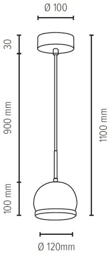 Spot-Light 5143174 - LED Csillár zsinóron BALL WOOD 1xGU10/5W/230V matt tölgy
