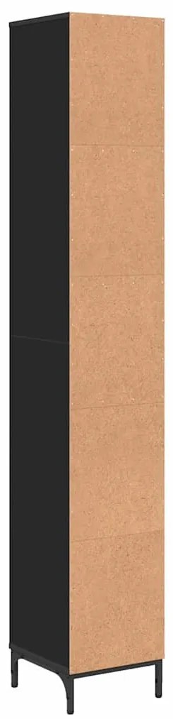 Fürdőszobai magas szekrény Fekete 31.5 x 33 x 190 cm Faanyag