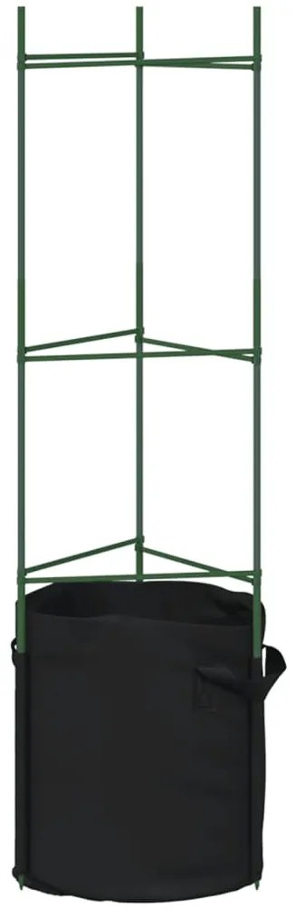 4 db acél és polipropilén paradicsomketrec növényzsákkal 116 cm