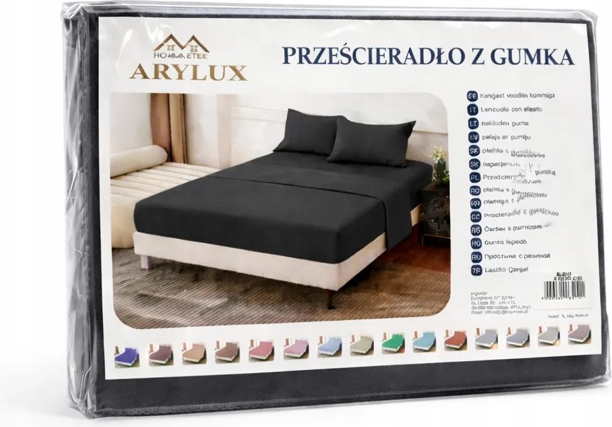 Elegáns gumis lepedő 220x200 +25CM Kényelem sima Sötétszürke