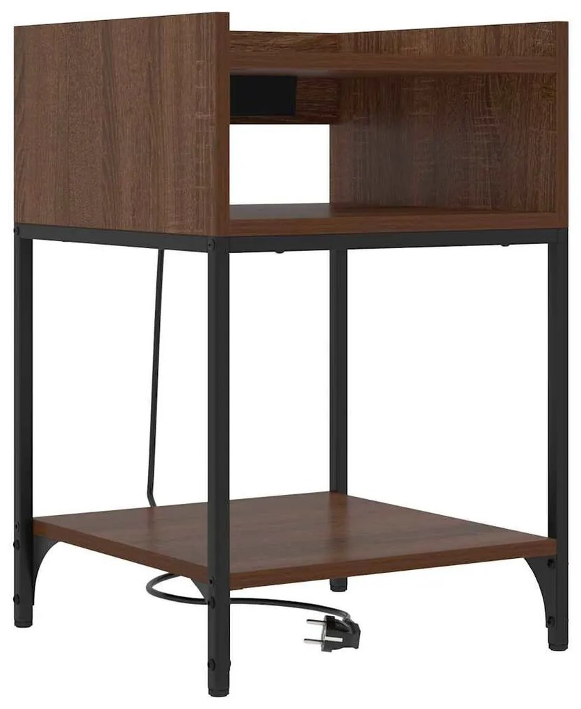Éjjeli Szekrények 2 pcs barna tölgy 40 x 40 x 61 cm Faanyag