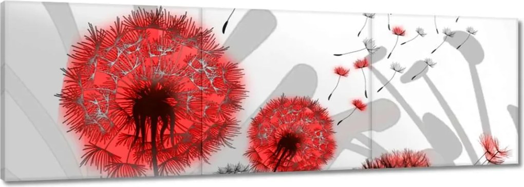 Vászonkép 150x50 Piros pitypangok