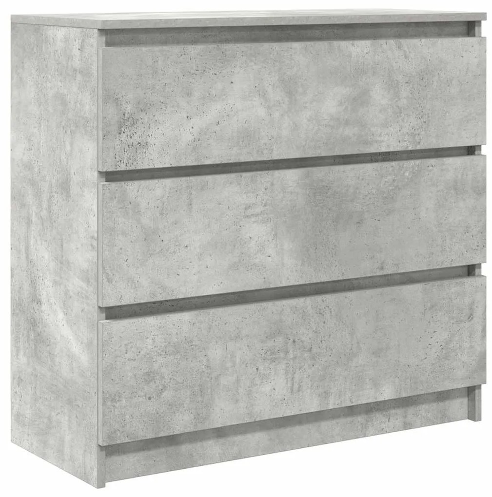 betonszürke szerelt fa tálalószekrény 80x35x76 cm