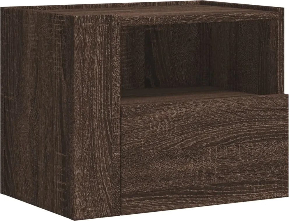 vidaXL barna tölgy színű falra szerelhető éjjeliszekrény 45x30x35 cm