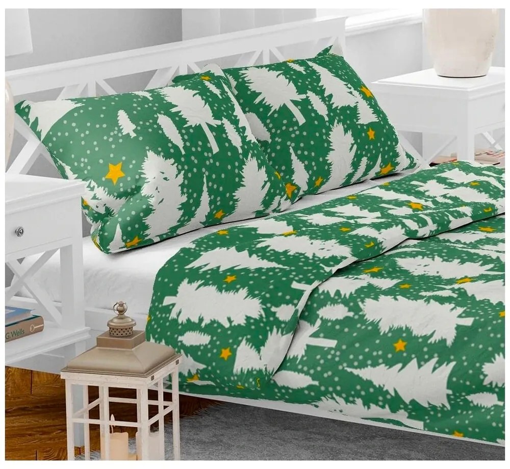 Pamut deluxe ágynemű KARAMA GREEN WOODS 140x200 cm