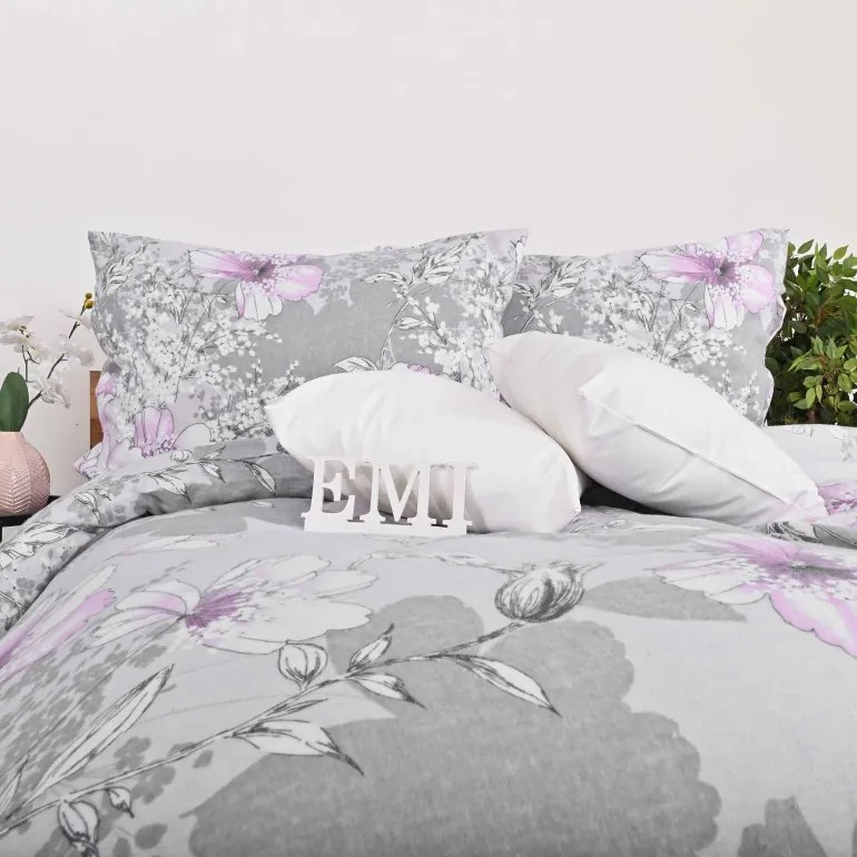 EMI Violet flanel ágyneműhuzat, A standard egyszemélyes ágy szett tartalma: 1x 140x200 + 1x 70x90