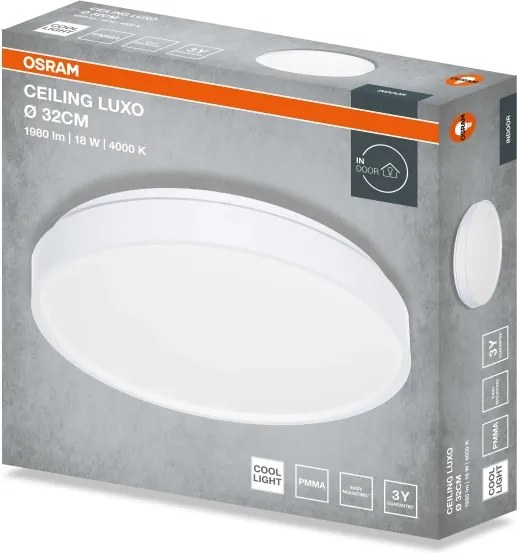 Osram - LED mennyezeti lámpatest CEILING LUXO LED/18W/230V, Ø 32 cm, fehér