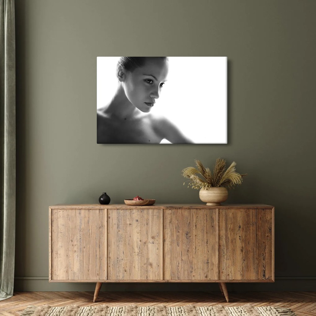 Kép - fekete-fehér portré egy nőről (90x60 cm)
