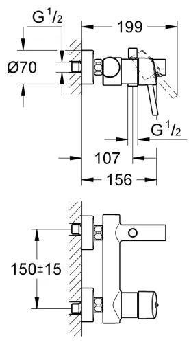 GROHE 32211001 - CONCETTO kádcsaptelep DN 15, fényes króm