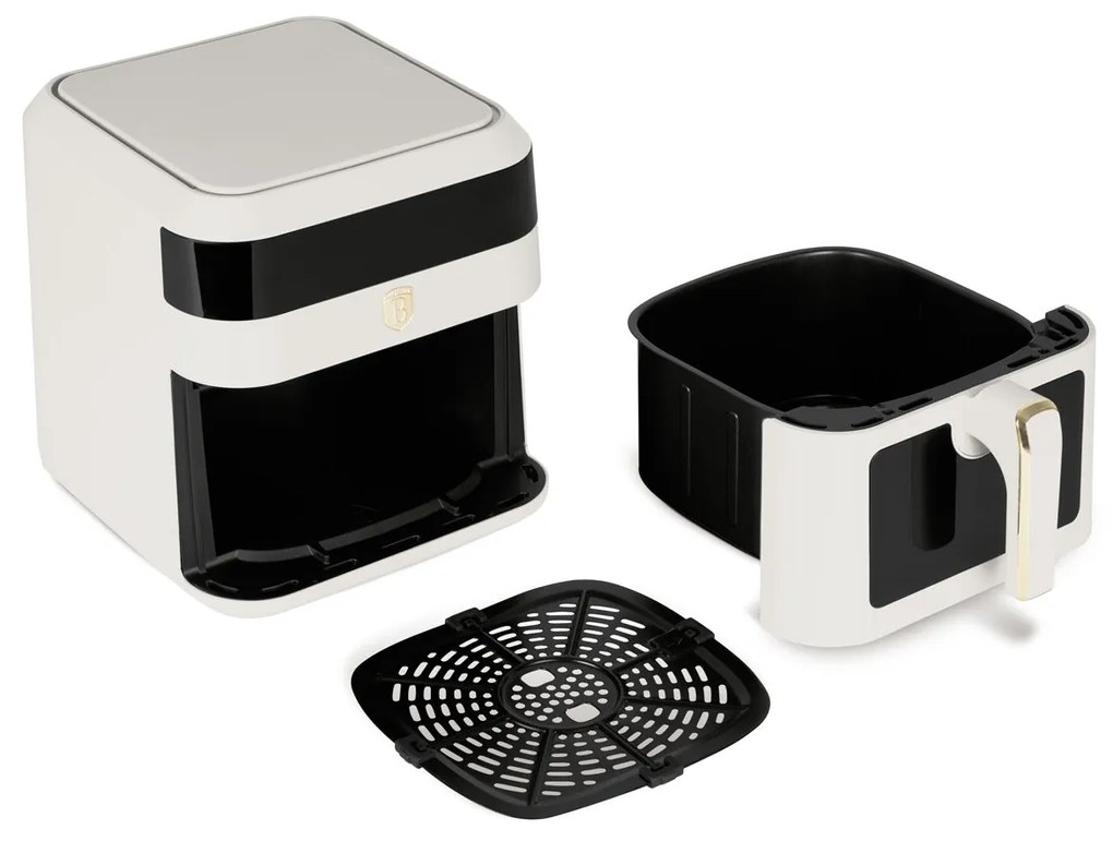 Berlinger Haus XL AirFryer 6,3 L átlátszó ablakkal matt krém