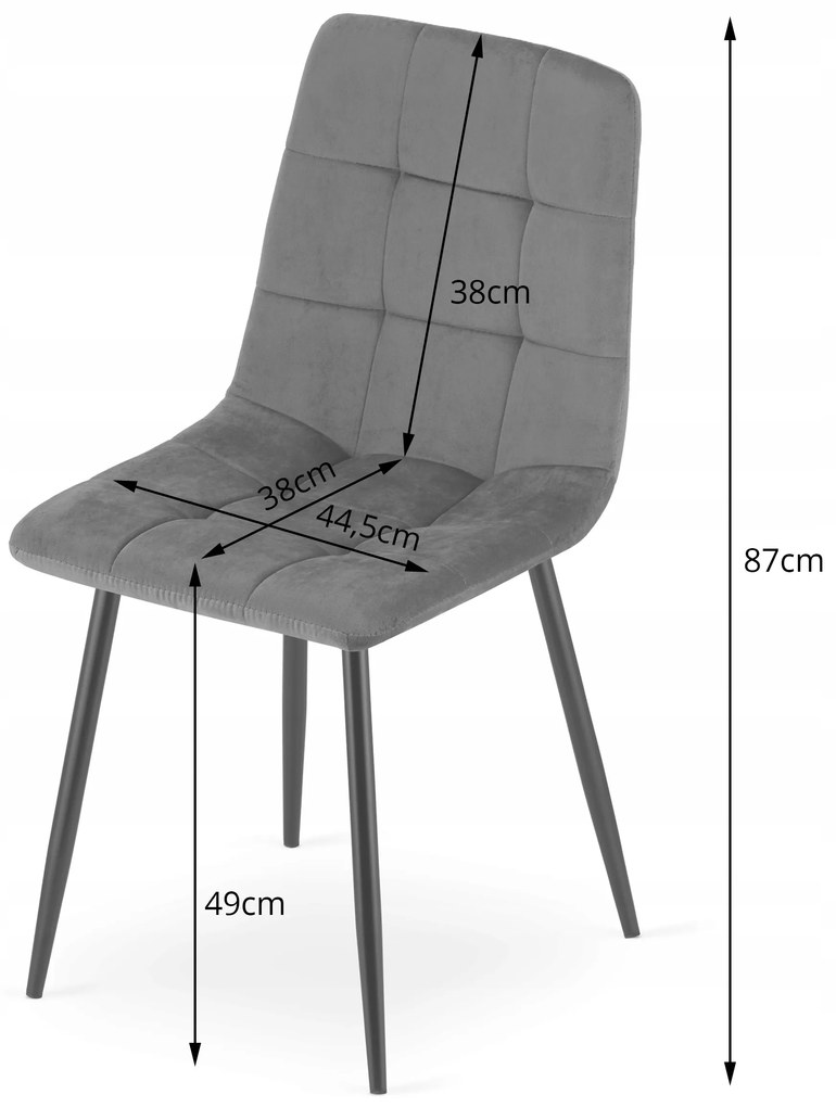 Sötétszürke bársony szék KARA