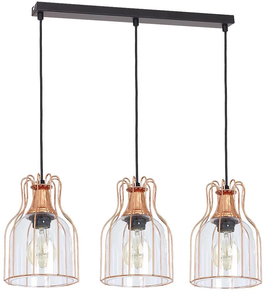 Csillár zsinóron ARIA 3xE27/60W/230V réz