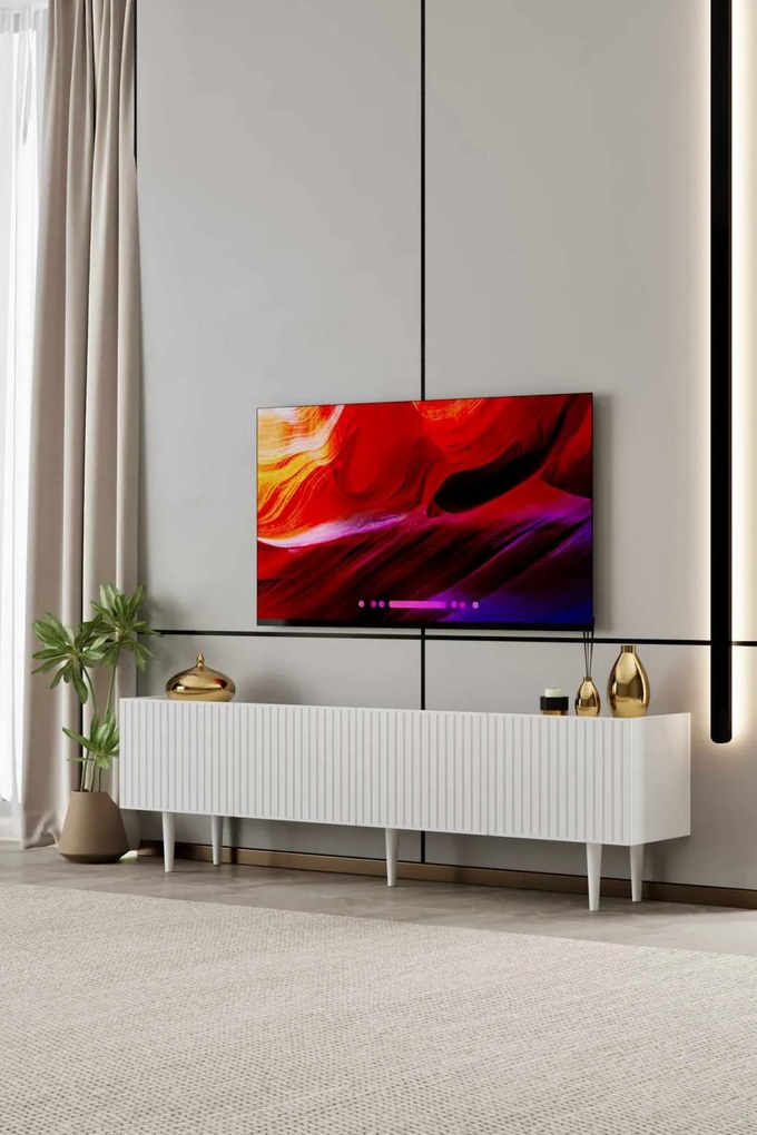 Capella TV-állvány, fehér, 180 cm