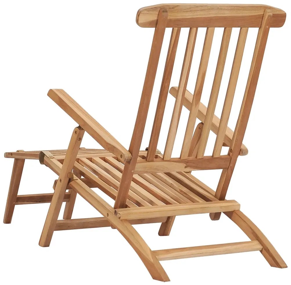 Tömör tíkfa lábtartóval ellátott kerti napozószékek és asztal