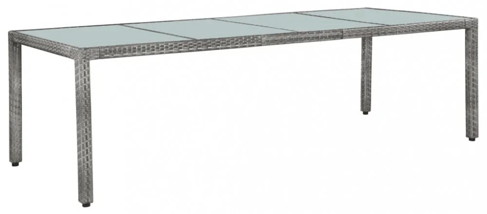 11 részes szürke polyrattan kültéri étkezőgarnitúra párnával