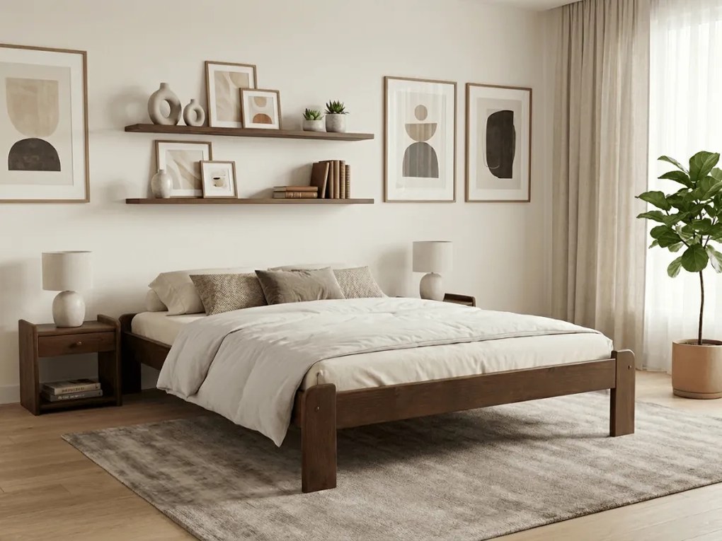 ADA ágy 160 x 200 cm, tölgyfa Ágyrács: Léces ágyrács, Matrac: Deluxe 10 cm matrac