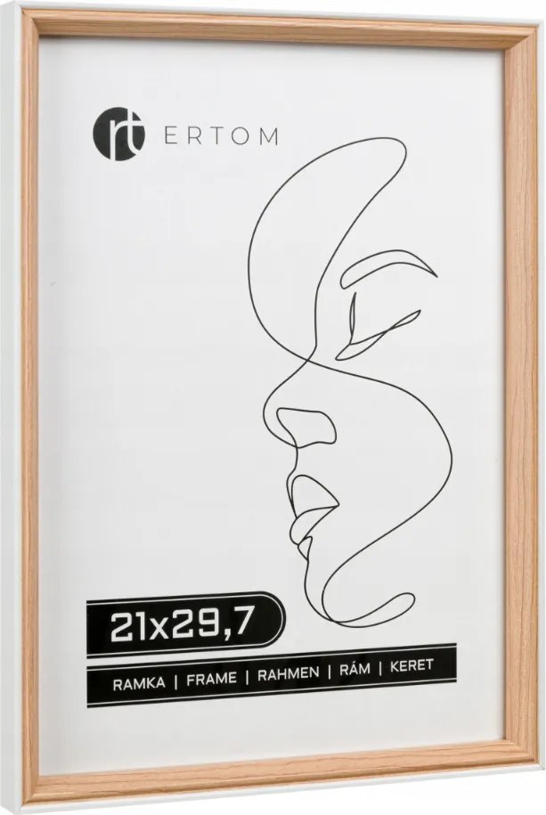 Képkeret 21x29,7 A4 oklevél fehér természetes modern Pamira