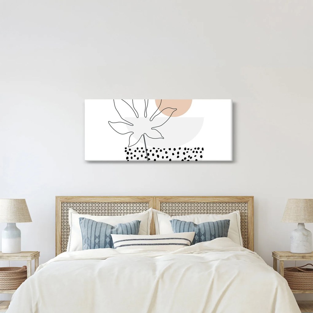 Kép - Vonal művészet virágok N⁰3 (120x50 cm)