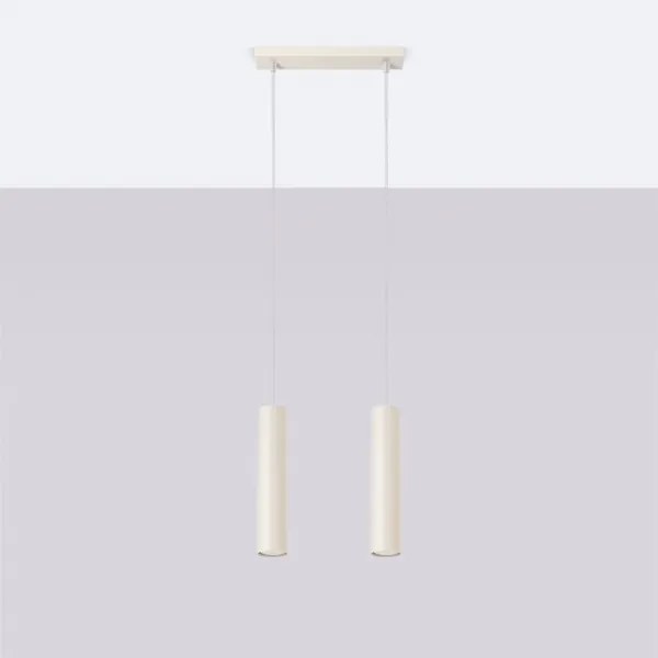 Sollux SL.1480 - Csillár zsinóron LAGOS 2xGU10/10W/230V krémes