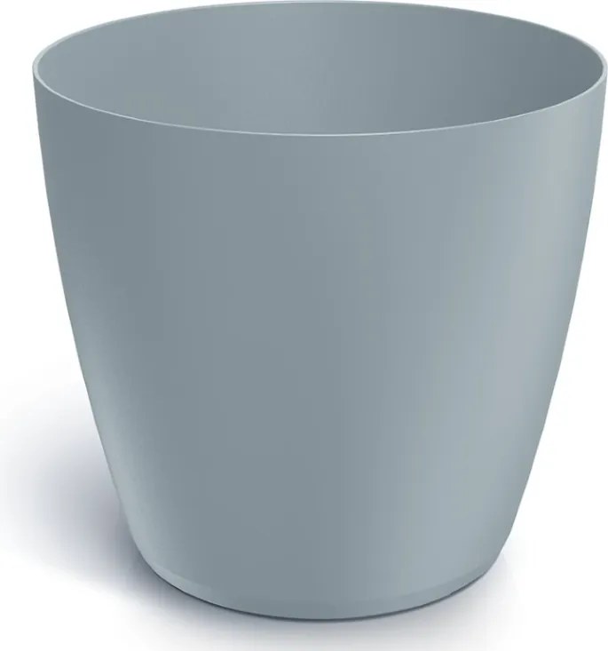 Műanyag kaspó világosszürke matt 15,8x14,5 cm fedő sima virágokkal