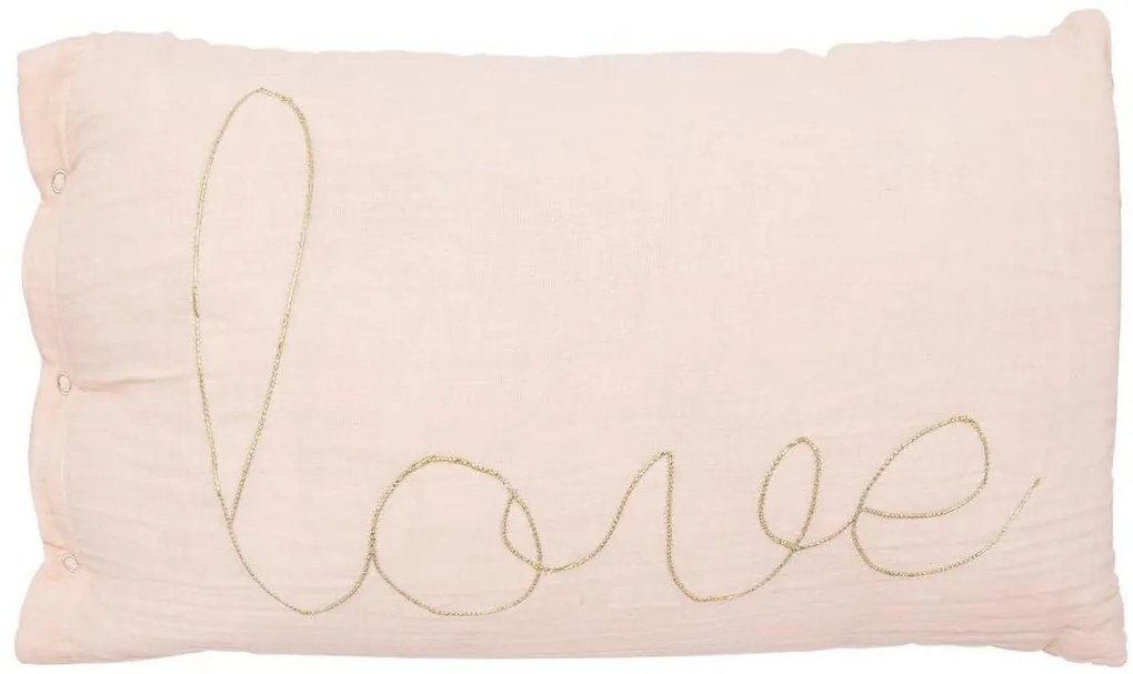 Gyerek díszpárna LOVE 50x30cm, rózsaszín