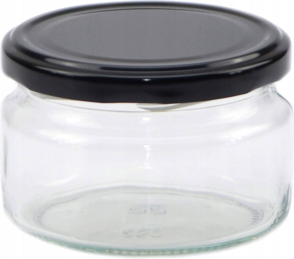 12 db 250 ml-es befőttes üveg, alacsony kivitel üveg tároló dzsemekhez, 250 ml-es üveg