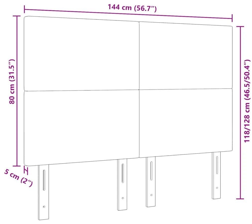 Fejtámla Egyszerű Dizájn Világosszürke 140 cm Kordbársony Szövet
