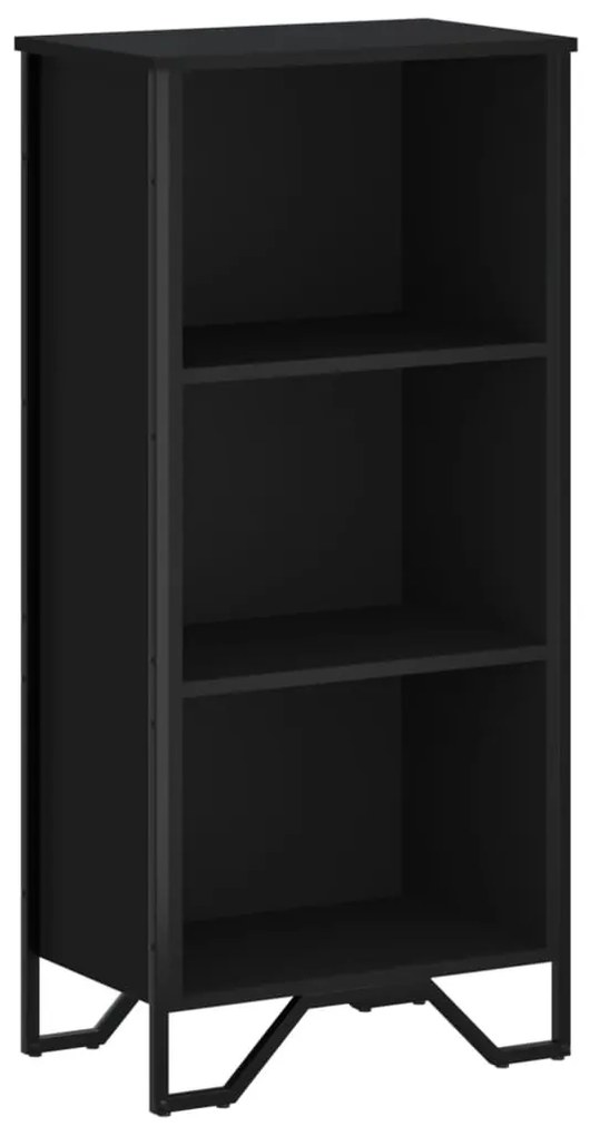 fekete szerelt fa könyvszekrény 50 x 31 x 106 cm