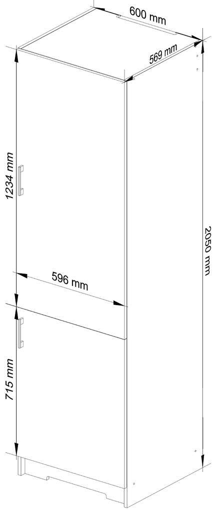 Élelmiszer szekrény Lula S60LO (fehér + szonoma tölgy). Akció -18%. 1069050