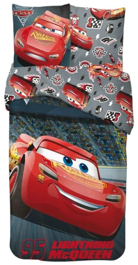 Disney Verdák Race ágyneműhuzat 140×200cm, 65x65 cm