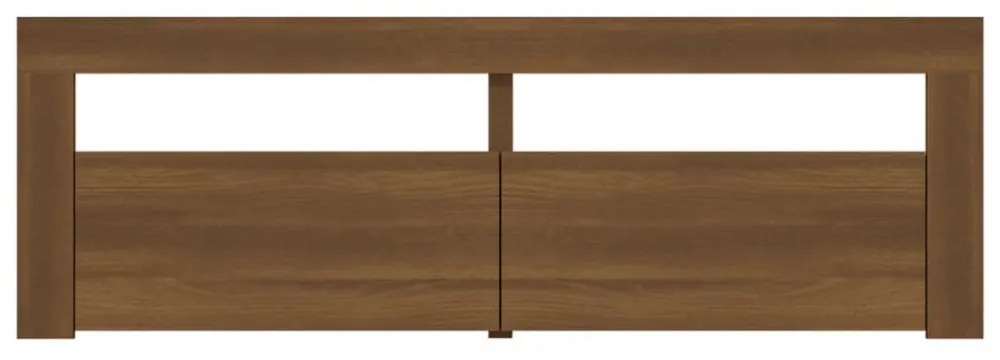 barna tölgyszínű TV-szekrény LED-világítással 120 x 35 x 40 cm