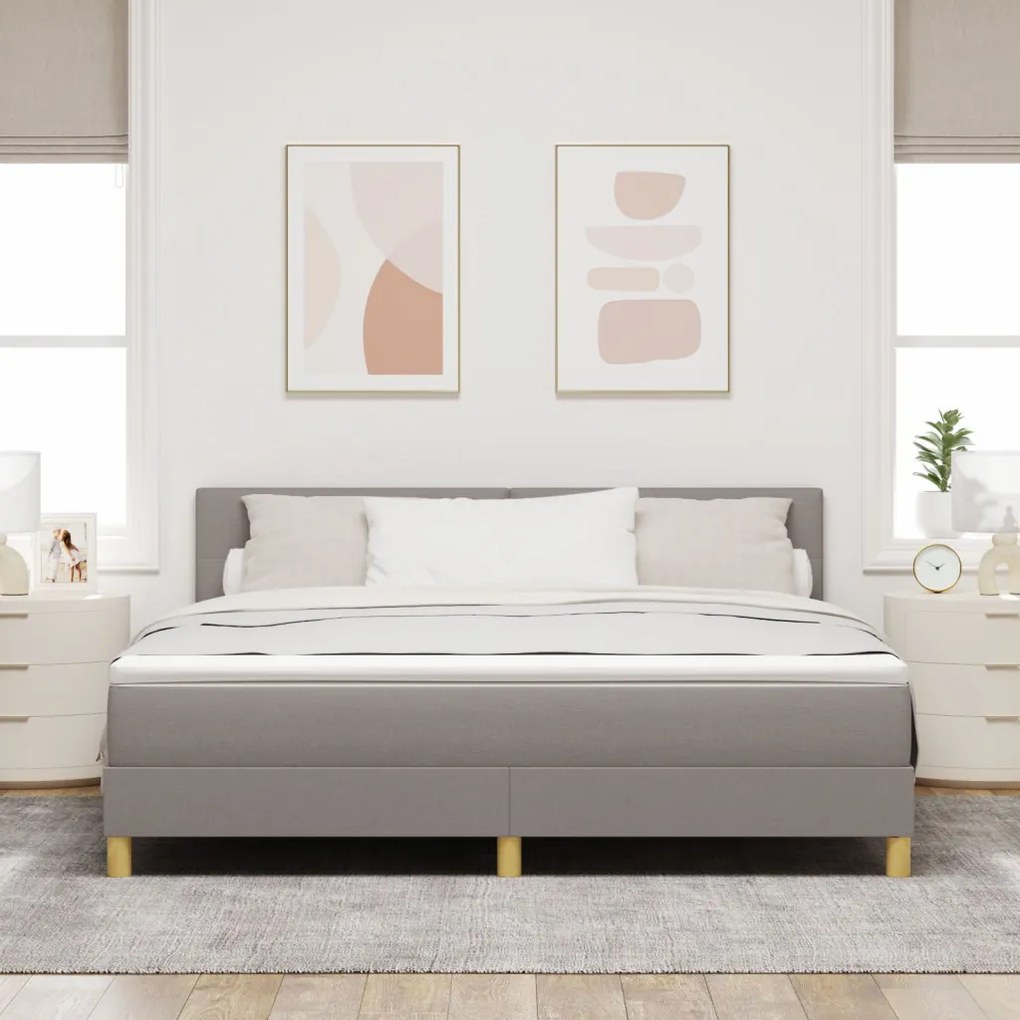 Box Spring Ágy Matraccal Topszínű 180x200 cm Textil