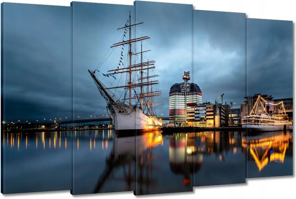 Képek 150x95 Vitorláshajó a kikötőben éjszaka