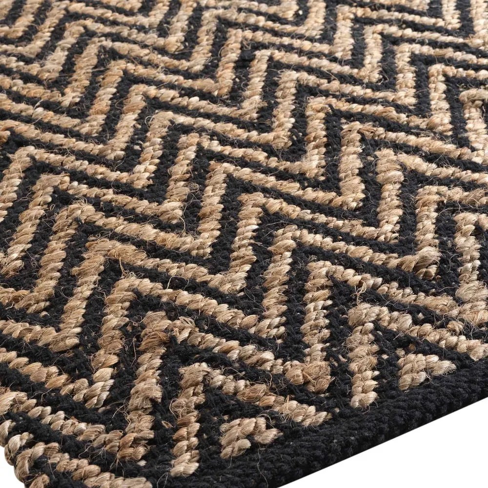 Fekete-natúr színű szőnyeg 120x170 cm Zigzag – douceur d'intérieur