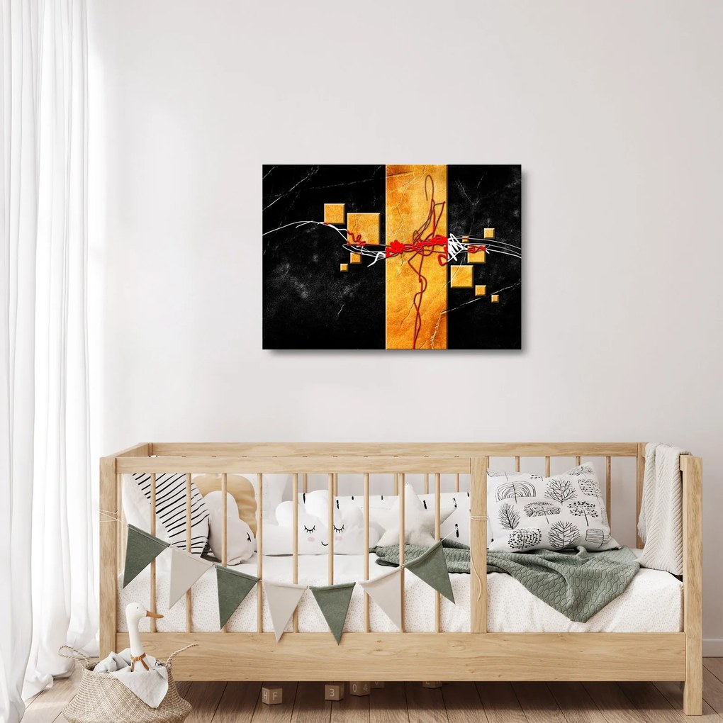 Absztrakt kép - Táncosok (üvegen) (70x50 cm)