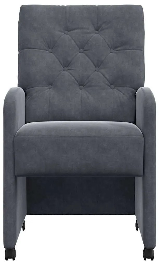 Kerekes Étkező Székek 2 pcs Sötétszürke 58 x 67 x 97 cm Bársony