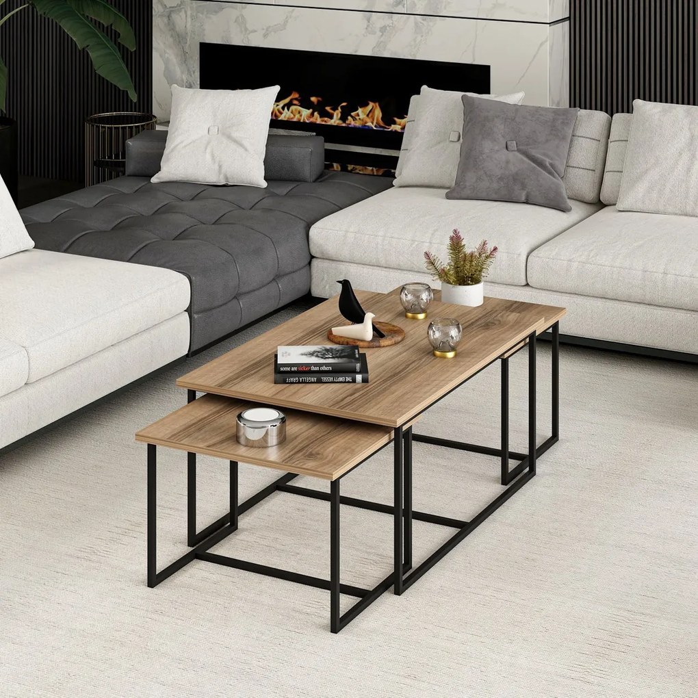 Levada Walnut kisasztal szett, 3 db