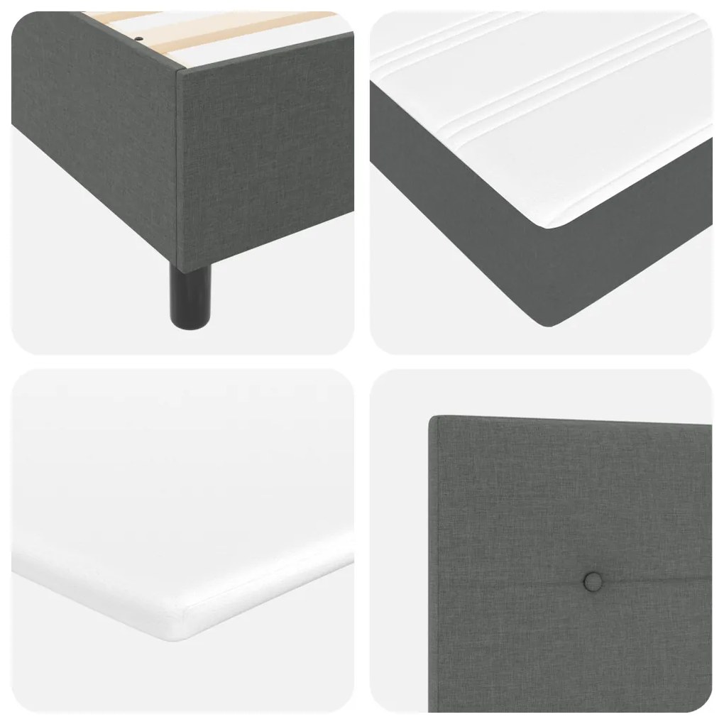 Boxspring Ágy Matrac Néhány Szürke 90x200 cm Szövet