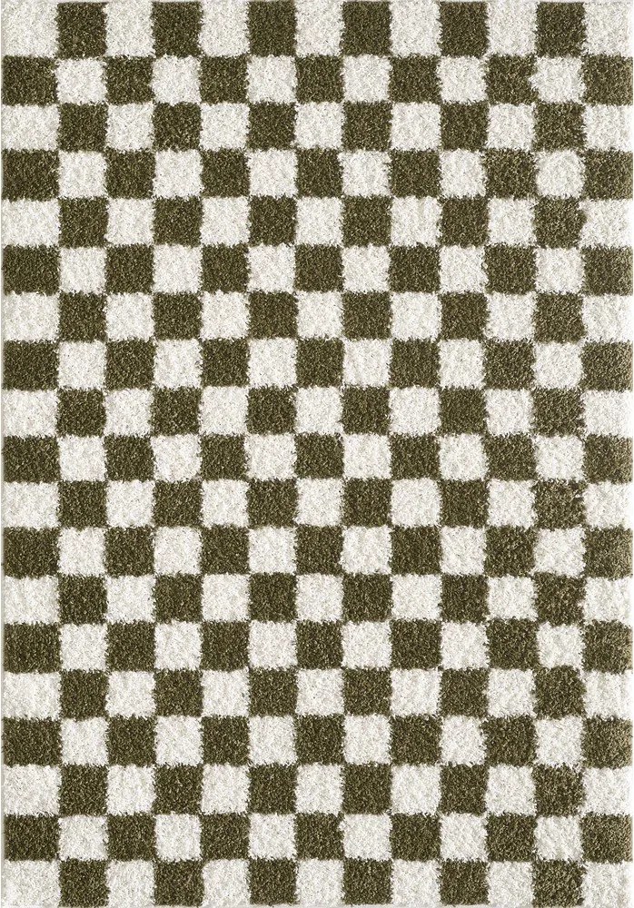 Sötétzöld-krémszínű szőnyeg 160x230 cm Grida – ESTE