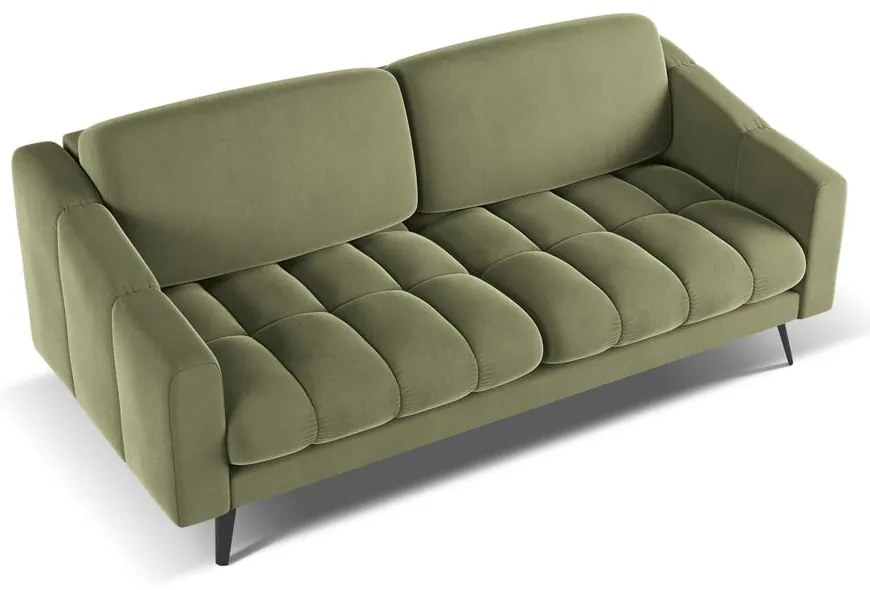 Zöld bársony kanapé 202 cm Nalu – Makamii