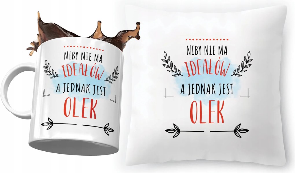 Olka párna ajándék bögre szett fényképes nyomtatással