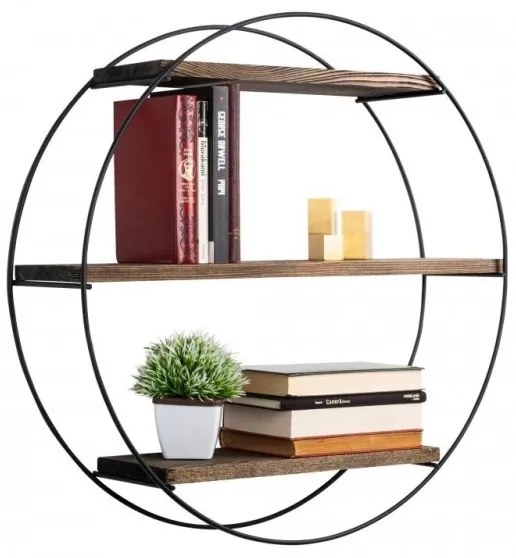 Fali polc TULIPA 60x15 cm lucfenyő/fekete