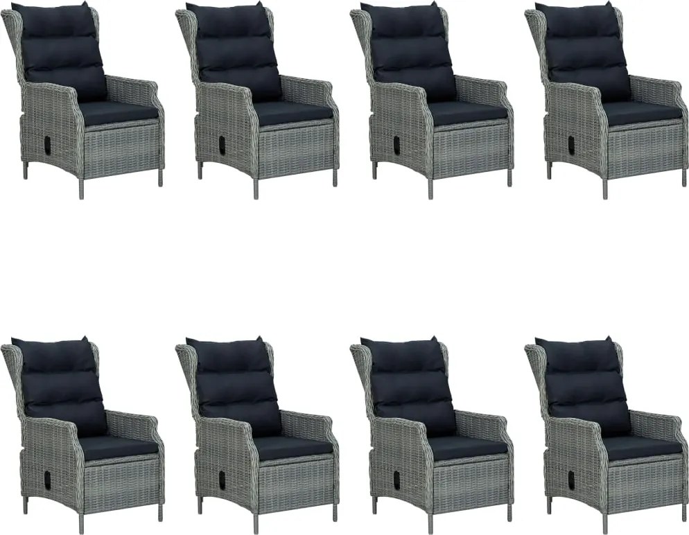 vidaXL 9 részes világosszürke kerti étkezőgarnitúra