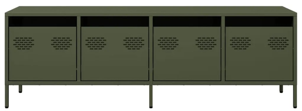 olívazöld hidegen hengerelt acél TV-szekrény 135x39x43,5 cm
